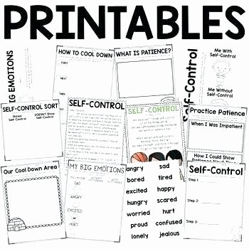 Impulse Control Worksheets Printable Self Control Worksheets