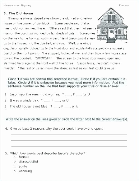 Inference Worksheets for 4th Grade 4th Grade Inferences Worksheets