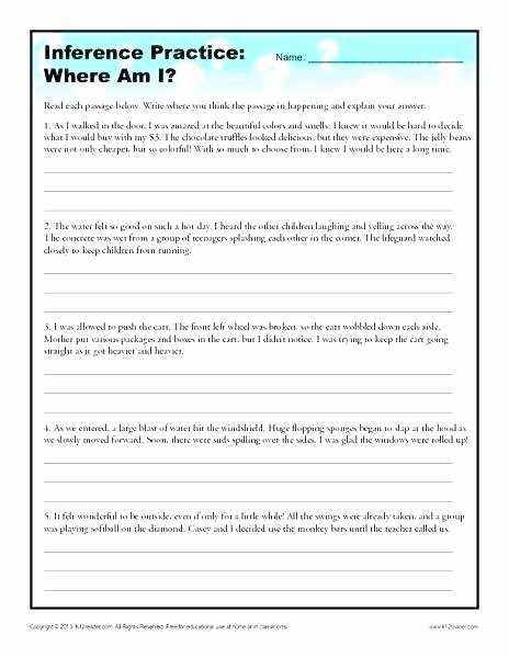 Inference Worksheets for 4th Grade Inference Worksheets 4th Grade Making Inferences Worksheets