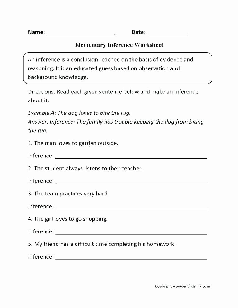 Inferencing Worksheets 4th Grade Free Printable Inference Worksheets for Grade Reading and
