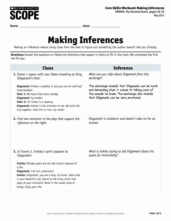 Inferencing Worksheets 4th Grade Inference Worksheets Middle School