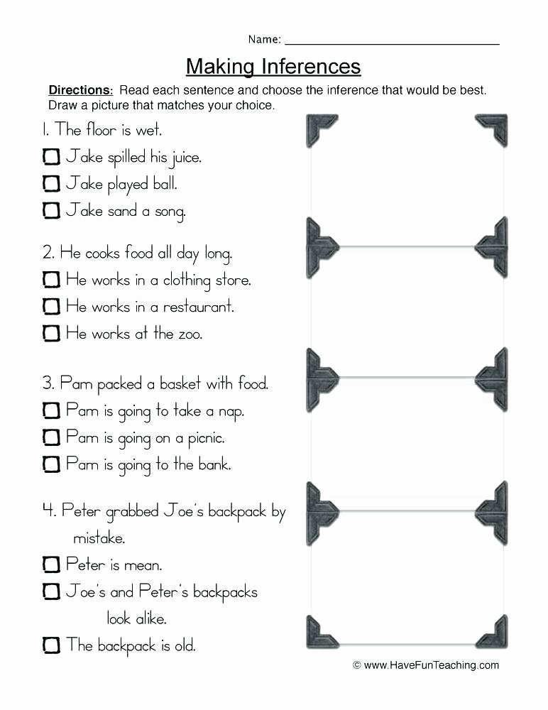 Inferencing Worksheets 4th Grade Reading Worksheets Grade 2 Free Printable Inference for