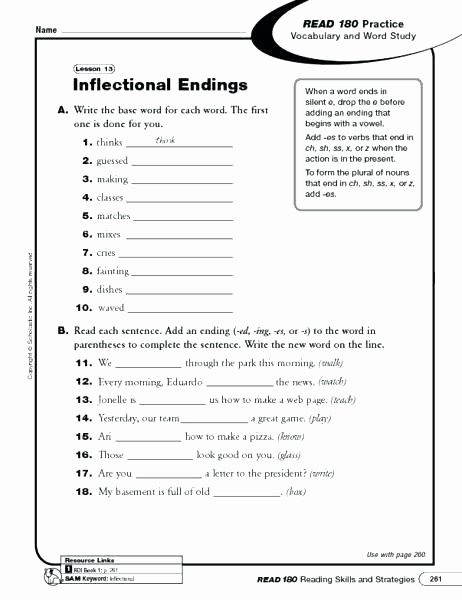 Inflected Endings Worksheets 2nd Grade Inflectional Endings Worksheets 2nd Grade