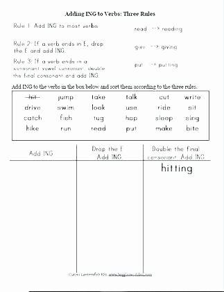 Inflectional Endings Worksheets 2nd Grade Ing Worksheets