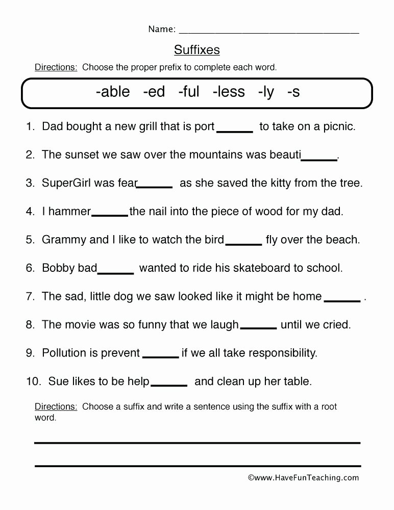 Ing Worksheets Grade 1 Best Of Suffixes Worksheets Grade 5 Less Er Est Add Ed Year 1 Suffix