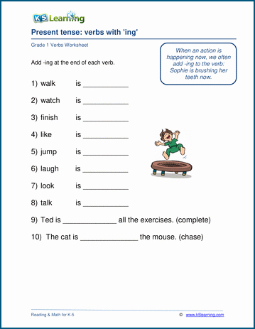 Ing Worksheets Grade 1 Unique Grade 1 Verbs Worksheets