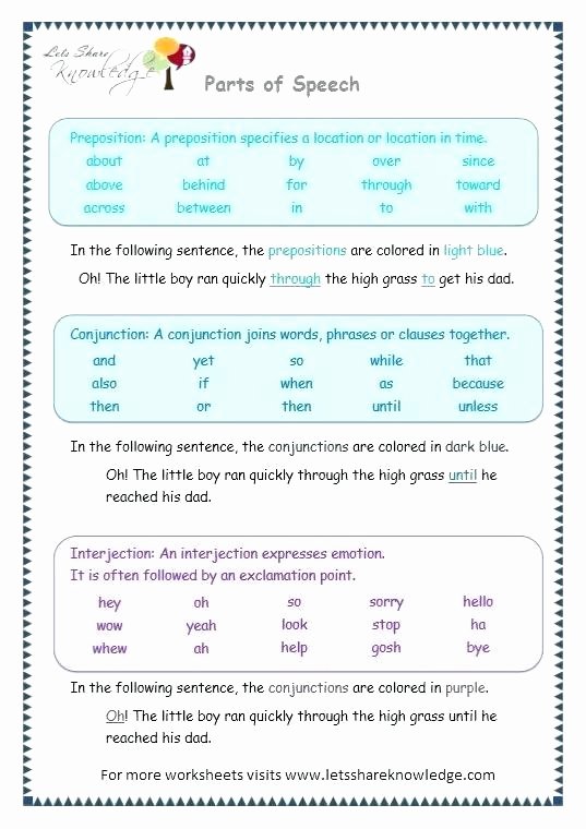 Interjection Worksheet Pdf Prepositions Conjunctions and Interjections Worksheets 1