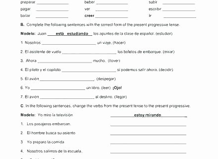 Intermediate Spanish Worksheets Elegant Printable Worksheets Present Progressive Worksheet Best