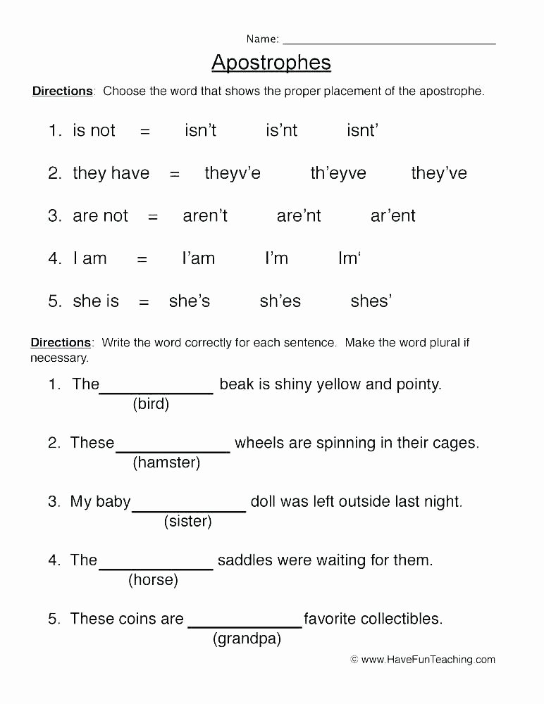 Irregular Plurals Worksheet Free Plural Possessive Nouns Worksheets 4th Grade