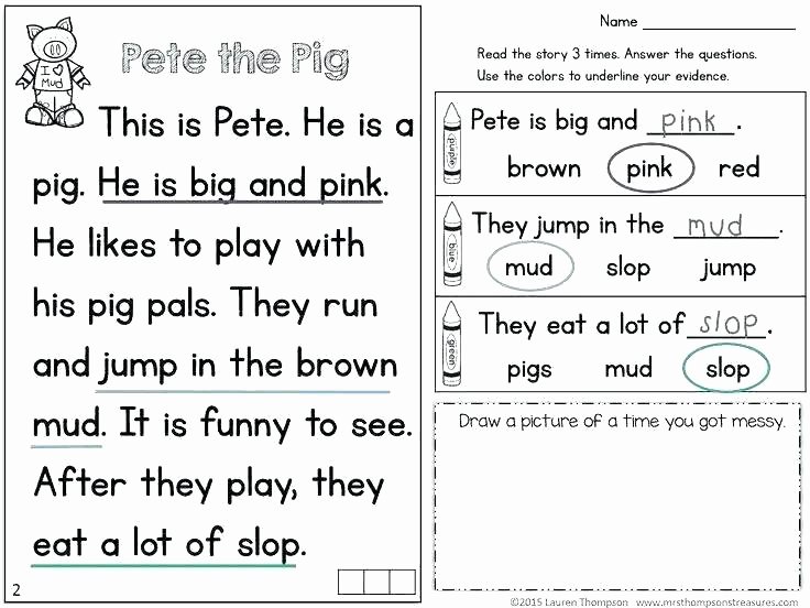 Kindergarten Reading Comprehension Worksheets Pdf Kindergarten Reading Prehension Worksheets B Fun Pdf Free