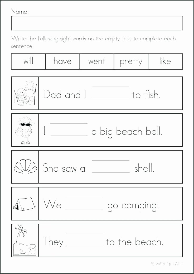Kindergarten Reading Worksheets Sight Words Kindergarten Reading Worksheets