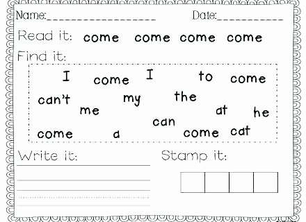 Kindergarten Reading Worksheets Sight Words Sight Words Worksheets Kindergarten – Primalvape