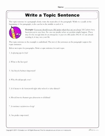 Kindergarten Sentence Starters Beautiful 4th Grade Writing Activities Worksheets