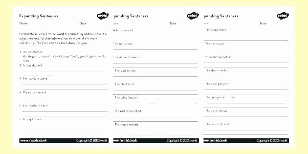 Kindergarten Sentence Writing Practice Worksheets forming Sentences Worksheets
