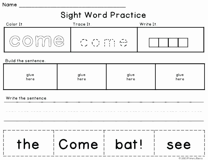 Kindergarten Sight Words Worksheet Free Here Sight Word Worksheets – Slaterengineering