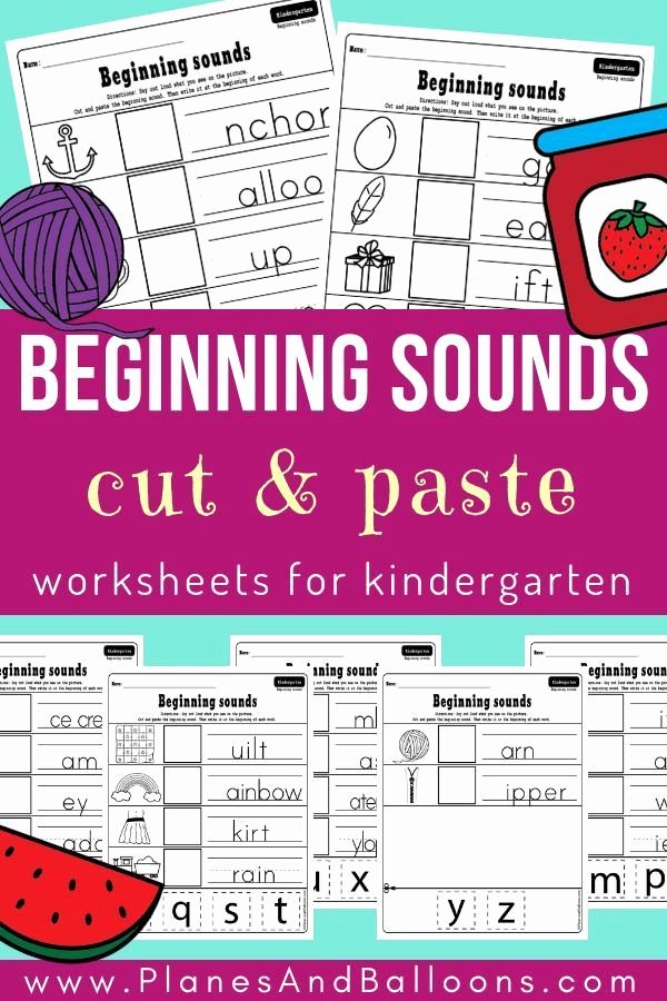 Kindergarten Worksheets Cut and Paste Beginning sounds Cut and Paste Worksheets
