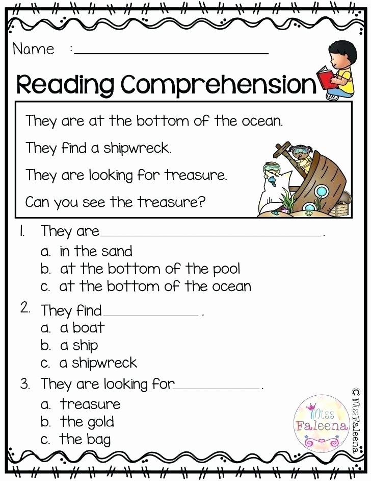 Kindergarten Worksheets Reading Comprehension Kindergarten Reading Prehension Fun Fish and Worksheets