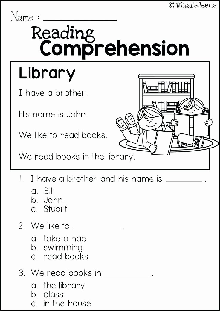 Kindergarten Worksheets Reading Comprehension Reading Prehension Worksheets for Kindergarten and First