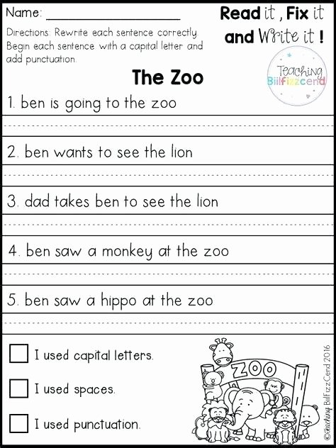 Kindergarten Writing Sentences Worksheets Best Simple Sentences Worksheet Best Simple Sentences