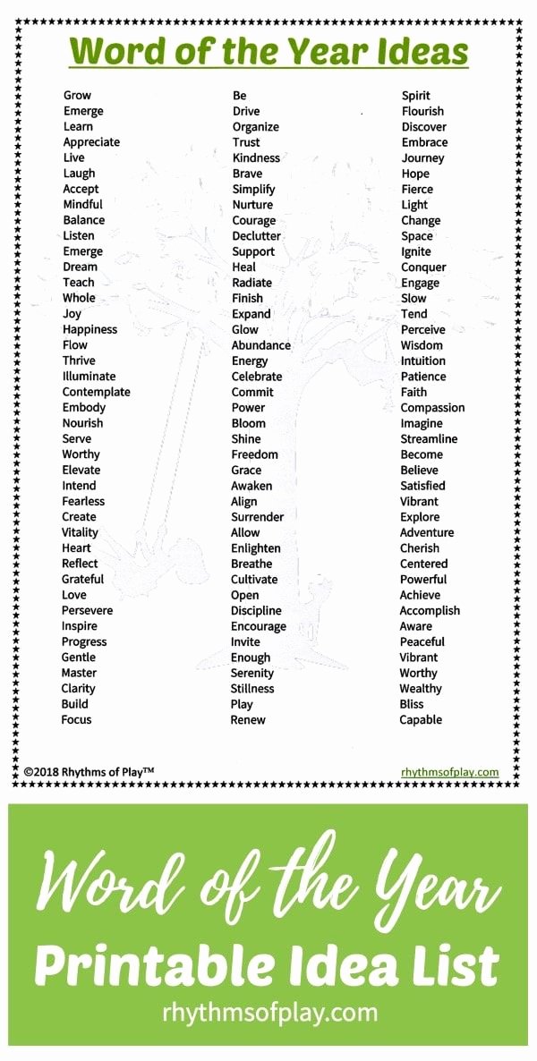 Kindness Worksheets for Elementary Students Best Of Word Of the Year Ideas with Printable Worksheet