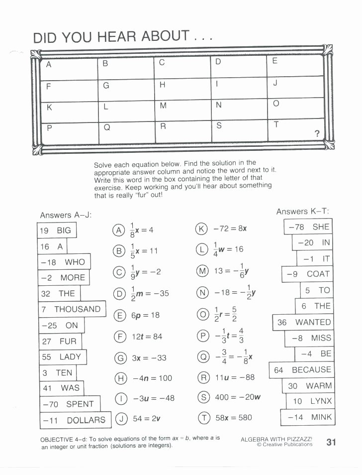 Kitchen Equivalents Worksheet Answers Pizzazz Math Book Geometry – Smartsportsscience