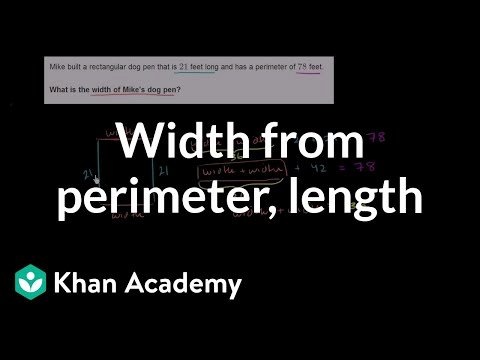 Kitchen Math Measuring Answers Finding Width From Perimeter and Length Measurement Pre Algebra