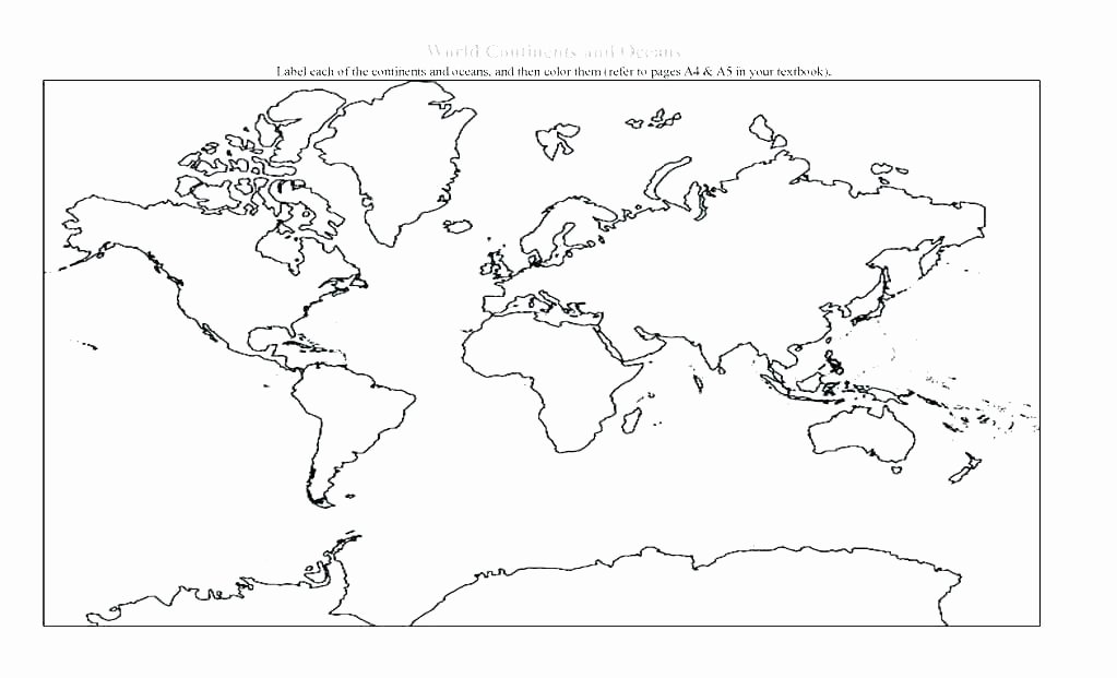 Label Continents and Oceans Printable Continent Map Coloring Sheet Awesome Printable Continent