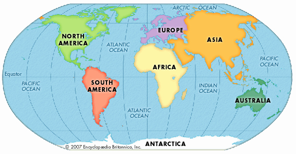 Label Continents and Oceans Printable Earth S Seven Continents are asia Africa north America