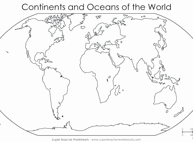 Label Continents and Oceans Worksheets Blank World Map for Kids – Invytec