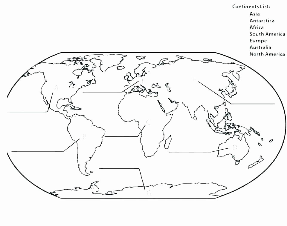 Label Continents and Oceans Worksheets Continents Coloring Page – Artist360
