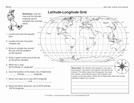 Label the Continents Worksheets Latitude Longitude Grid Lesson Plans the Mailbox