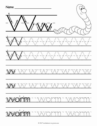 Letter G Tracing Worksheets Preschool Free Printable Tracing Letter W Worksheet