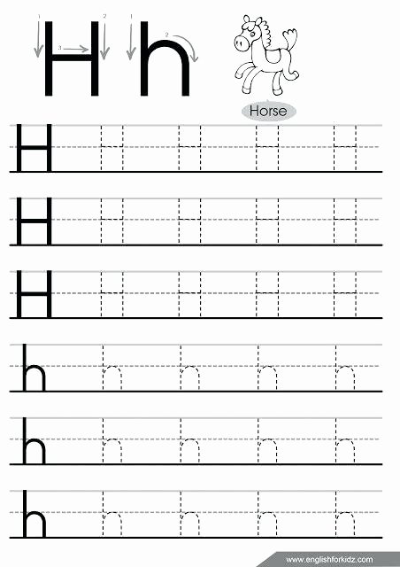 Letter H Tracing Pages Letter H Tracing Worksheets Free Printable for Preschool