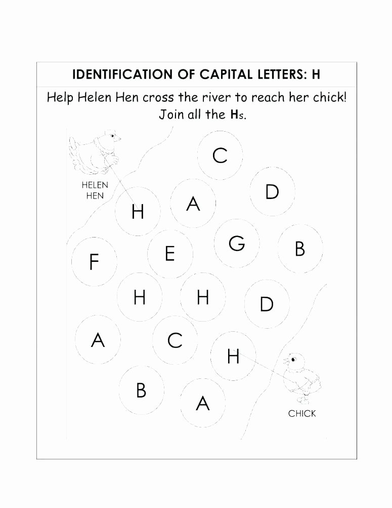 Letter H Tracing Worksheet Capital Letter Worksheets for Kindergarten