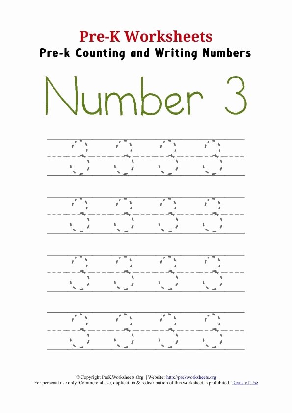 Letter H Worksheets for Preschool Number 3 Tracing Worksheet Id 5 Worksheet