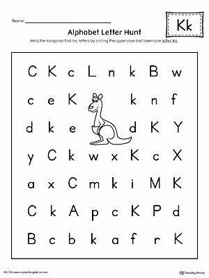 Letter Hunt Worksheet Letter K Worksheets for Preschool Writing Printable Free B