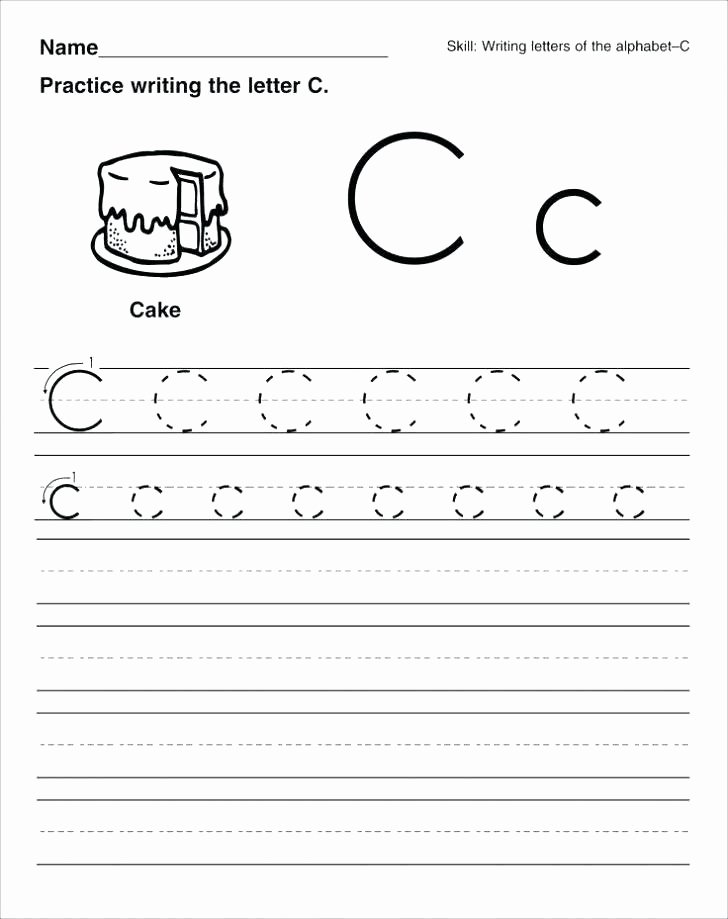 Letter J Tracing Worksheets Preschool Free Printable Preschool Worksheets Letter C Free Printable