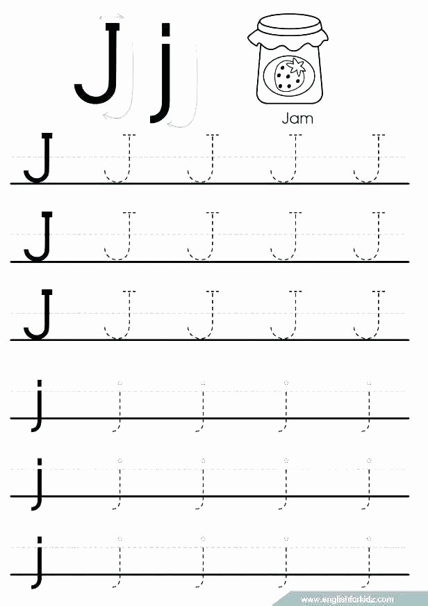 Letter J Tracing Worksheets Preschool Traceable Alphabet Worksheets for Preschoolers
