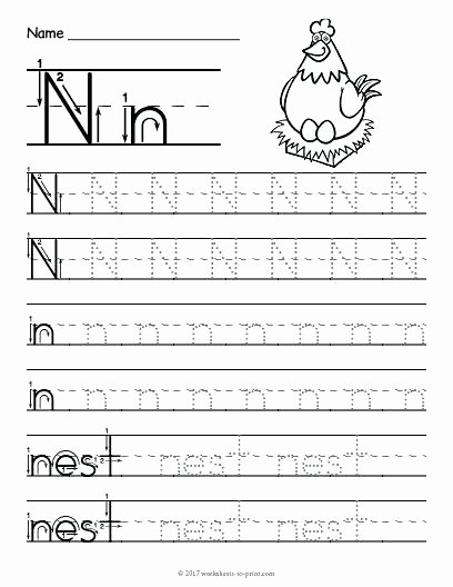 Letter N Preschool Worksheets Free Printable Tracing Letters the Alphabet Trace Letter
