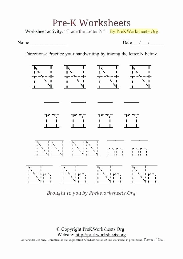 Letter N Worksheets for Preschool Letter N Worksheets