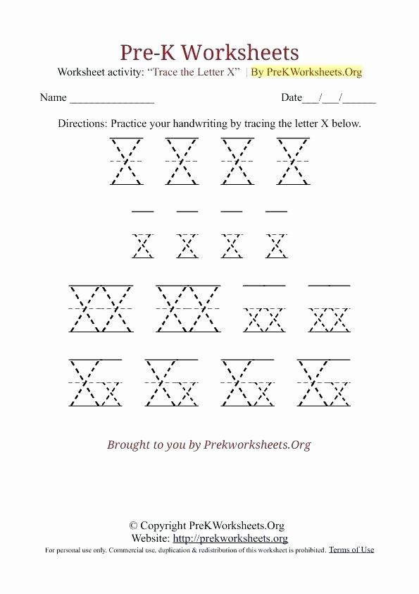 Letter X Worksheets for Preschoolers Letter Tracing Worksheets Worksheet Function Capital