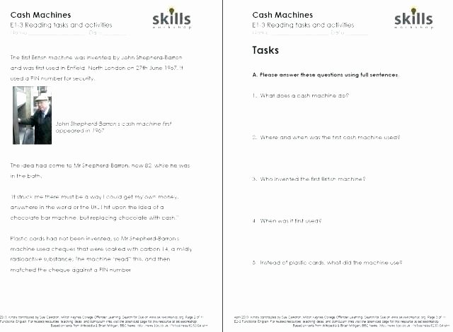 Life Skills Math Worksheets Pdf Free Life Skills Worksheets with Reading for High School