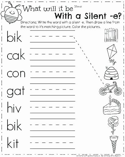 Long A Silent E Words Inspirational Silent E Worksheets for First Grade – Letseatapp