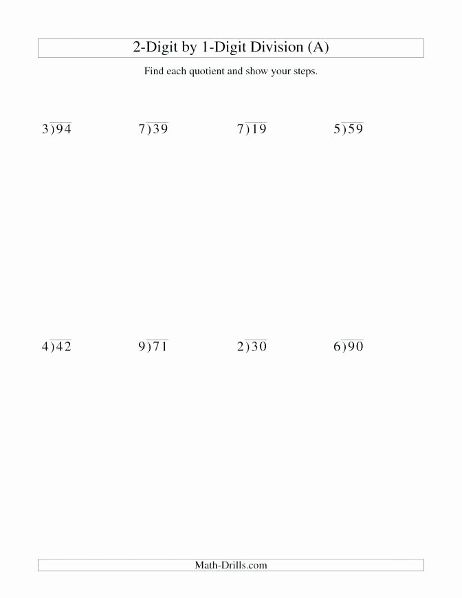 Long Division without Remainders Worksheet Two Digit Long Division Worksheets