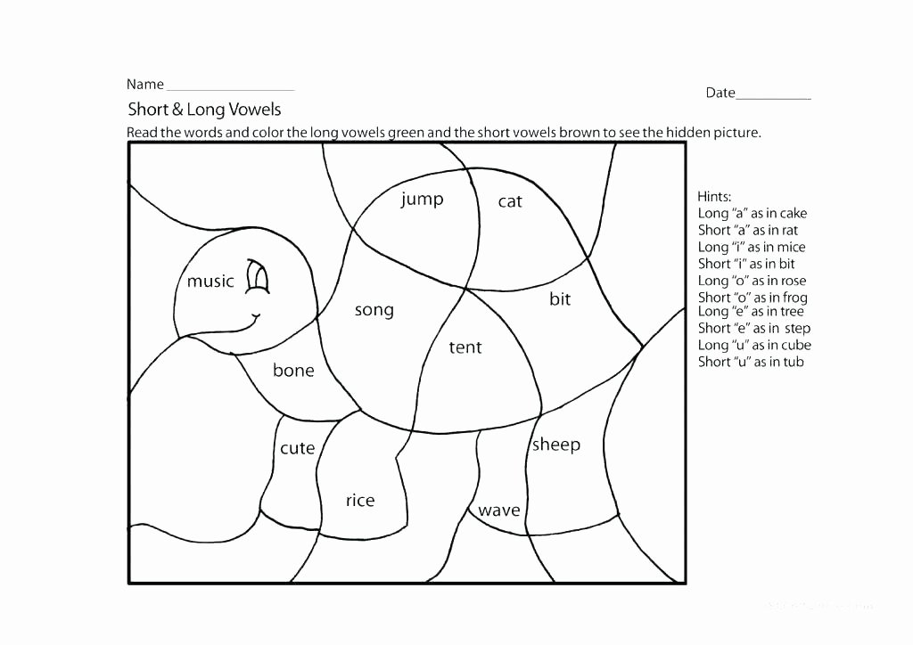 Long U sound Worksheet Short Vowel Coloring Worksheets