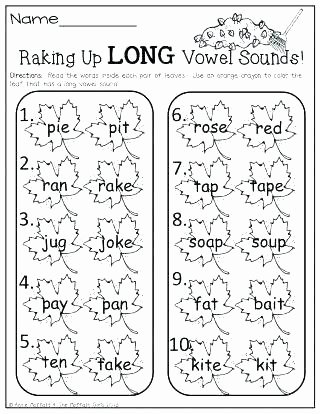 Long Vowel Review Worksheets Long Vowel Worksheets Kindergarten and Short sounds for