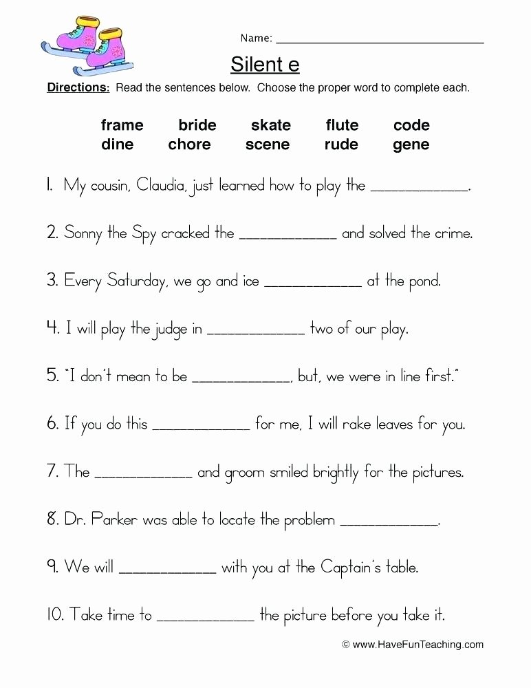 Long Vowel Silent E Words Unique Second Grade Page Have Fun Teaching Silent K Worksheets 3