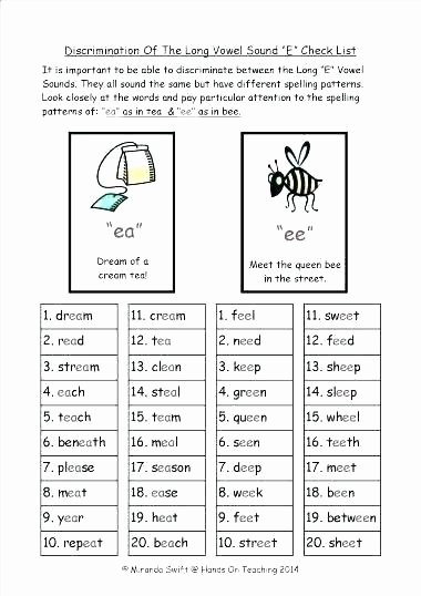 Long Vowel sounds Worksheets 4 Kindergarten Vowel sounds Worksheets Teaching Vowels