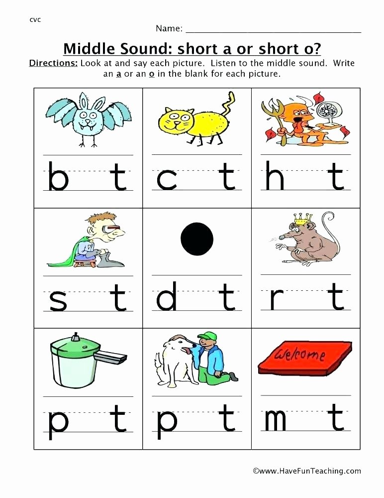 Long Vowel Worksheets Pdf Phoneme Worksheets Kindergarten Middle Vowel Phonics Short