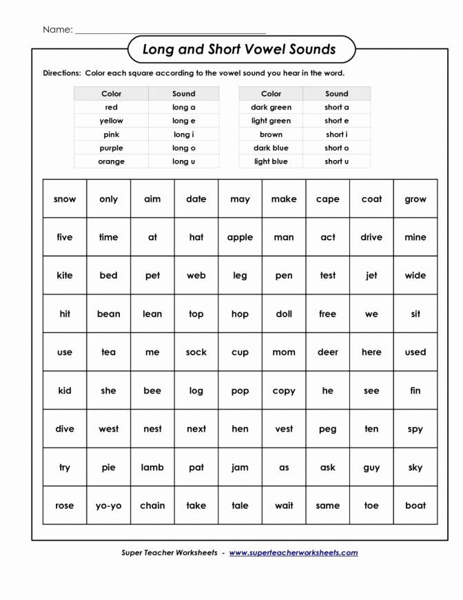 Long Vowels Worksheets Pdf Long Vowel and Short Worksheets Lobo Black Printable for
